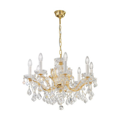 Luminosa Lighting Luminosa Maria Classic Crystal 8 Arm Chandelier Polished Gold8X E14