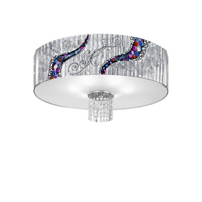 Luminosa Lighting Luminosa Emozione Glass Cylindrical Pendant Ceiling Light 6 Light Chrome from B&Q