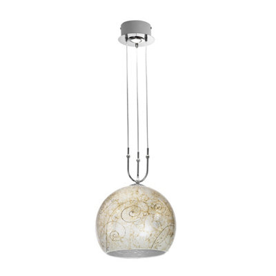 Luminosa Lighting Luminosa Luna Glass Dome Pendant Ceiling Light 2 Light Chrome from B&Q