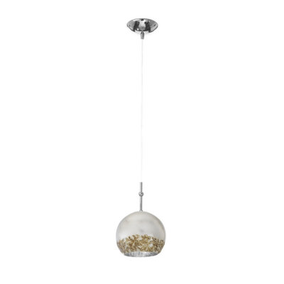 Luminosa Lighting Luminosa Luna Glass Dome Pendant Ceiling Light Chrome from B&Q