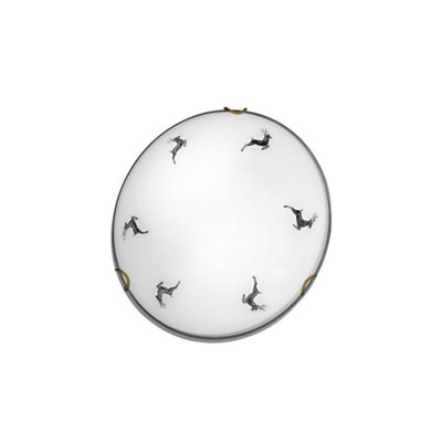 Luminosa Lighting Luminosa Nonna Cottage Style Glass Patterned Flush Ceiling Lamp Antique Brass1X E27 from B&Q