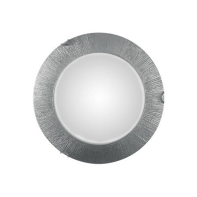 Luminosa Lighting Luminosa Moon Lifestyle Glass Simple Flush Ceiling Light SilverSun Silver Finish2X E27 from B&Q