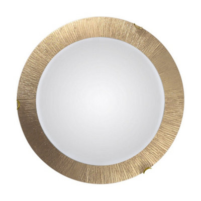 Luminosa Lighting Luminosa Moon Lifestyle Glass Simple Flush Ceiling Light GoldSun Gold Finish3X E27 from B&Q