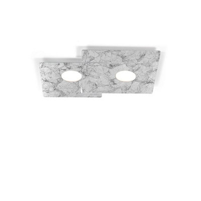 Luminosa Lighting Luminosa Square Lifestyle Metal Surface Mounted Ceiling LightVintage Silver Finish2X Gx53 from B&Q