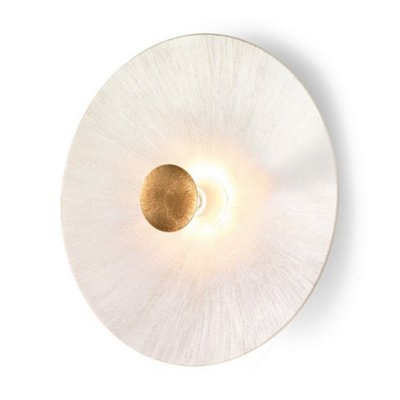 Luminosa Lighting Luminosa Moon Lifestyle Glass Extra Large Wall Light MattSun White Finish1X E27 from B&Q