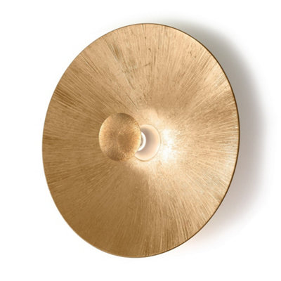Luminosa Lighting Luminosa Moon Lifestyle Glass Extra Large Wall Light MattSun Gold Finish1X E27 from B&Q