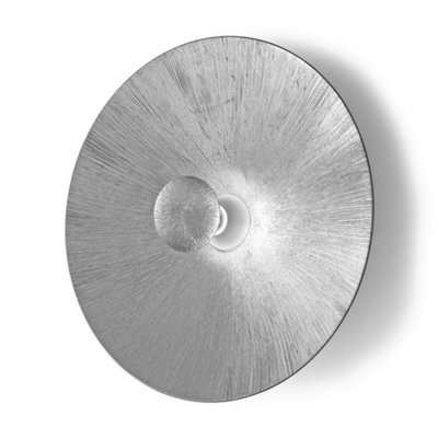 Luminosa Lighting Luminosa Moon Lifestyle Glass Extra Large Wall Light MattSun Silver Finish1X E27 from B&Q
