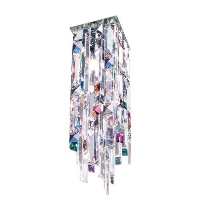 Luminosa Lighting Luminosa Prisma Crystal Ceiling Light Chrome from B&Q
