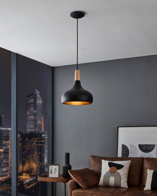 Eglo Black/Light Sabinar Steel Pendant 28Cm