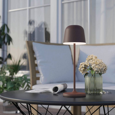 Eglo Mannera Steel Auburn & White Touch Dimmer Table Lamp from B&Q