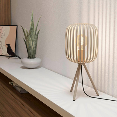 B&Q -  Romazzina Sandy-Coloured Caged Table Lamp