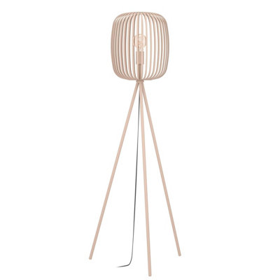 Eglo Romazzina Contemporary Sandy Caged Tripod Floor Lamp from B&Q