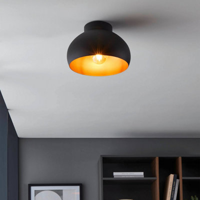 Eglo Mogano 2 Domed Copper Semi- Flush Ceiling Light