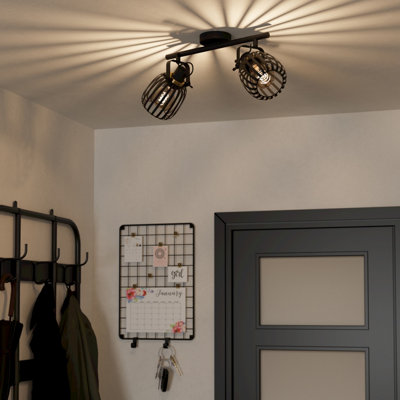 Eglo Girona Steel Modern 2 Spot Black/Light