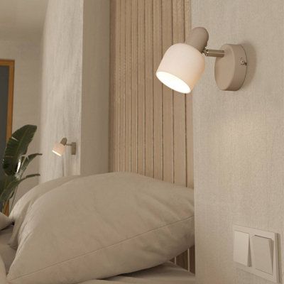 Eglo Corato Sandy Steel/glass Adjustable Single Spotlight from B&Q