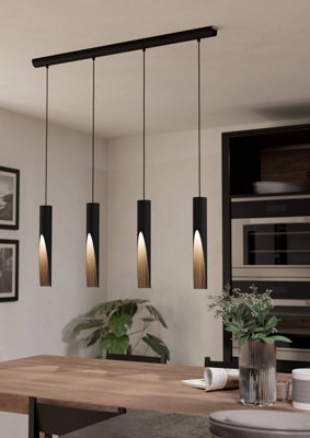 Eglo Barbotto Modern Industrial 4 Pendant Wbs Light