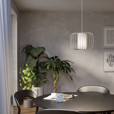 Eglo Terrarosa Wireframe Steel And Fabric Contemporary Single PendantSandy from B&Q