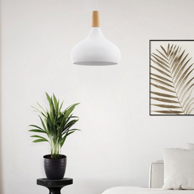 B&Q -  Sabinar Metal/wood Single Pendant Light