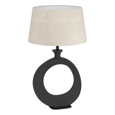 Eglo Diezma Black And Natural-Coloured Table Lamp from B&Q