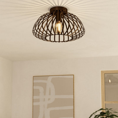 B&Q -  Espinal Brown Steel Contemporary Ceiling Light