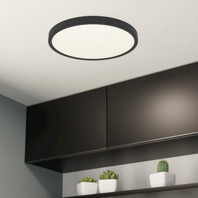 B&Q -  Fueva 6 Ultra-Slim Surface-Mounted Black Round Led Ceiling Light