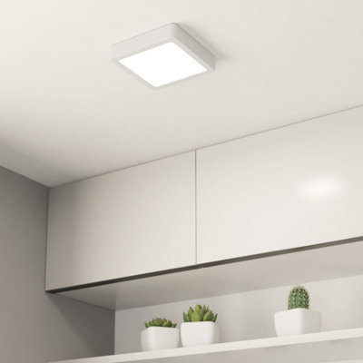 Eglo Fueva 6 Ultra-Slim Square Led Ceiling Wbs White/Light
