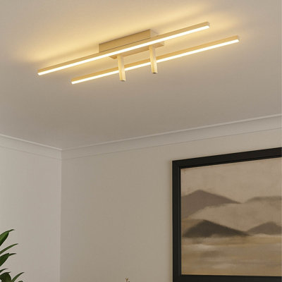 Eglo Trepiliano Aluminium And Steel Modern Led Linear Ceiling LightSandy from B&Q