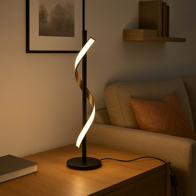 Eglo Conaprato Black & Brushed Brass Modern Table Lamp from B&Q