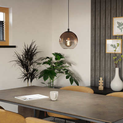 B&Q -  Ariscani 1 Copper Ombre Effect Glass Single Pendant Light