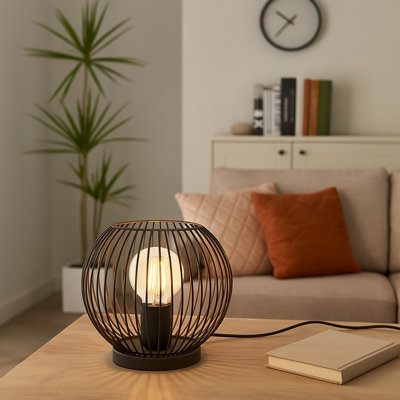 Eglo Almanzora Black & Copper Wire Modern Steel Table Lamp - Image 4