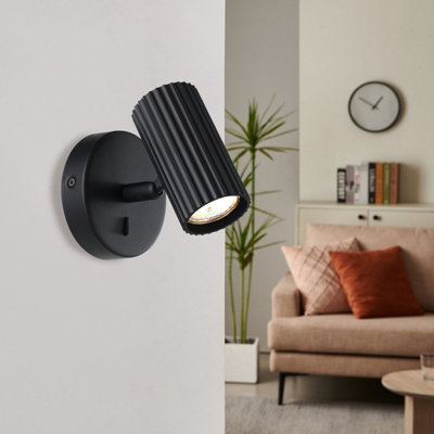 Eglo Black Portillo Aluminium & Steel Modern Wall Spotlight,