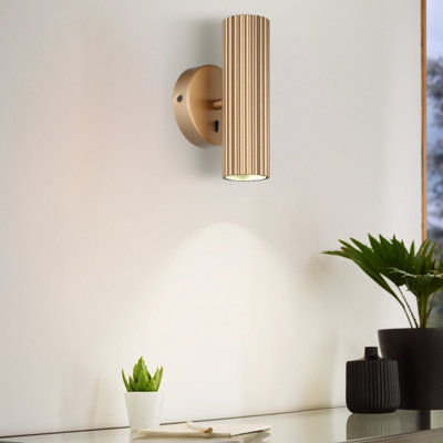 Eglo Light Portillo Aluminium & Steel Modern Up & Wall Down Matte Brass