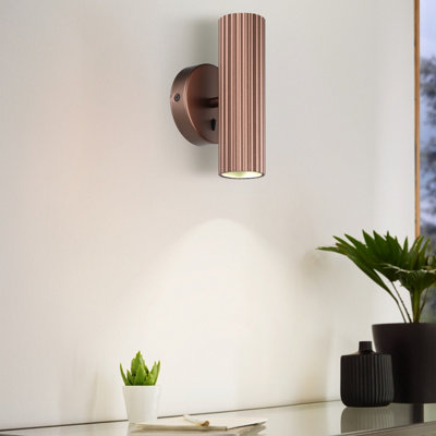 Eglo Light/Bronze Portillo Aluminium & Steel Modern Up & Wall Down