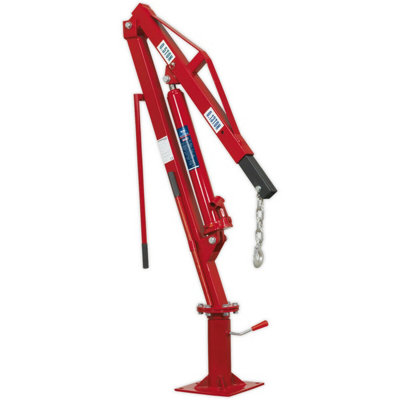 900kg Static Mounted Crane - Heavy Duty Steel - Chain & Hook - 360 Degree Swivel Base