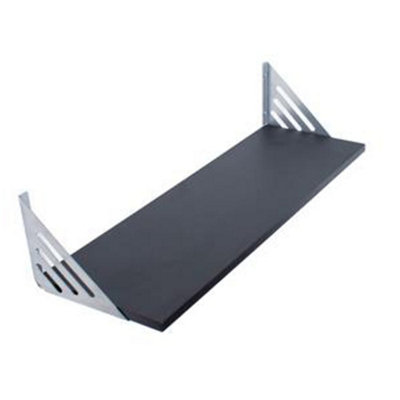900mm Avon shelf kit with silver effect brackets, matt black
