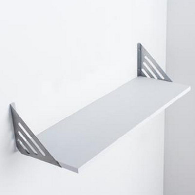 900mm Avon shelf kit with silver effect brackets, matt white | DIY at B&Q