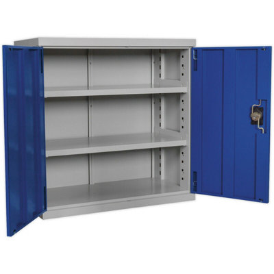 900mm Double Door Industrial Cabinet - 2 x Shelves - Reinforced Steel Doors