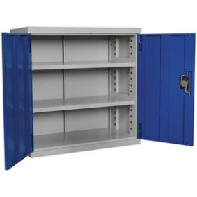 900mm Double Door Industrial Cabinet - 2 x Shelves - Reinforced Steel Doors