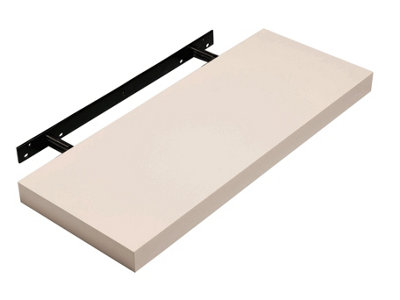 900mm floating hudson shelf kit, cream high gloss