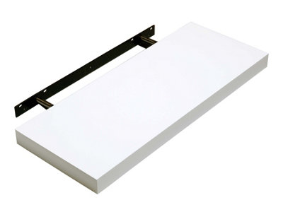 900mm floating hudson shelf kit, white high gloss