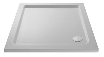 900mm Premium Slip Resistant Square Shower Tray - White