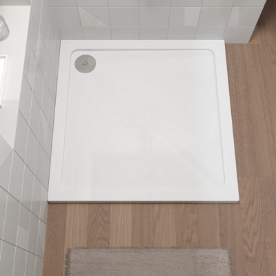900mm Premium Square Shower Tray - White