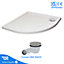 900mm White Quadrant 45mm Low Profile Shower Tray with Chrome Waste