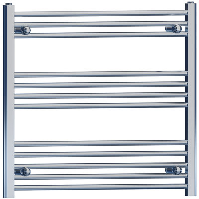 900mm x 700mm Flat Chrome Heated Towel Rail Radiator Designer Bathroom ...