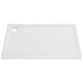 900mm x 700mm RECTANGULAR Shower Tray - STONE RESIN - With FREE Fast Flow Waste
