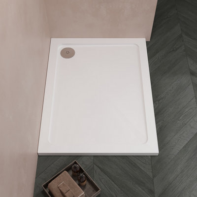 900mm x 800mm Premium Rectangular Shower Tray - White