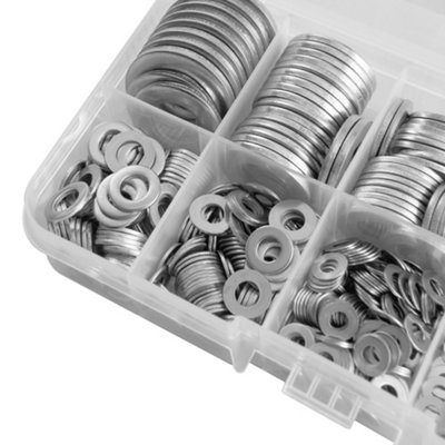 304 Stainless Steel Flat Washer And Lock Washer Assortment Set 700 Pieces 8 Sizes M2 M2 5 M3 M5 M6 M8 M10