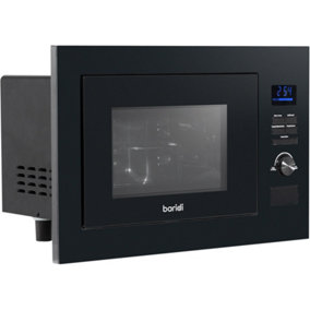 900W Integrated Microwave Oven & Grill - 25L Wall Mounted Black 595x350x390mm