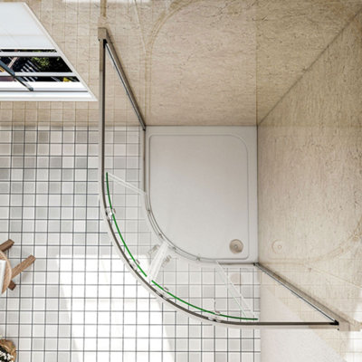 900x760x1850mm Quadrant Shower Enclosure+900x760mm Right Stone Tray ...
