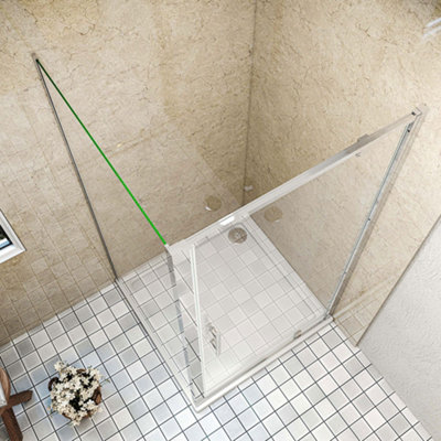 900x900x1850mm Pivot Shower Door Enclosure Cubicle with 900x900mm shoer ...